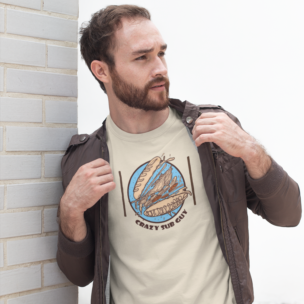 Crazy Sub Guy Tossed Sub Logo Unisex Softstyle T-Shirt