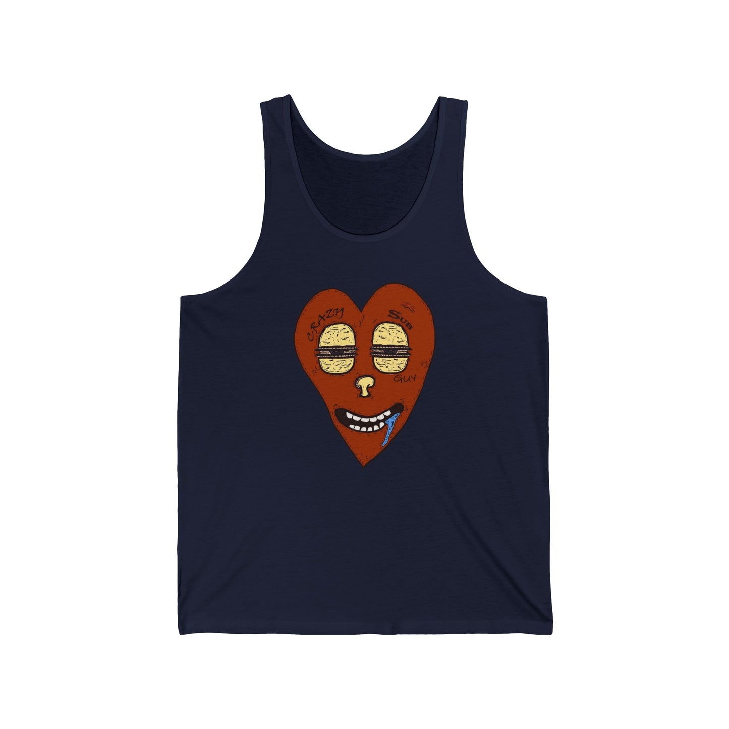 Crazy Sub Guy Heart Logo Unisex Jersey Tank