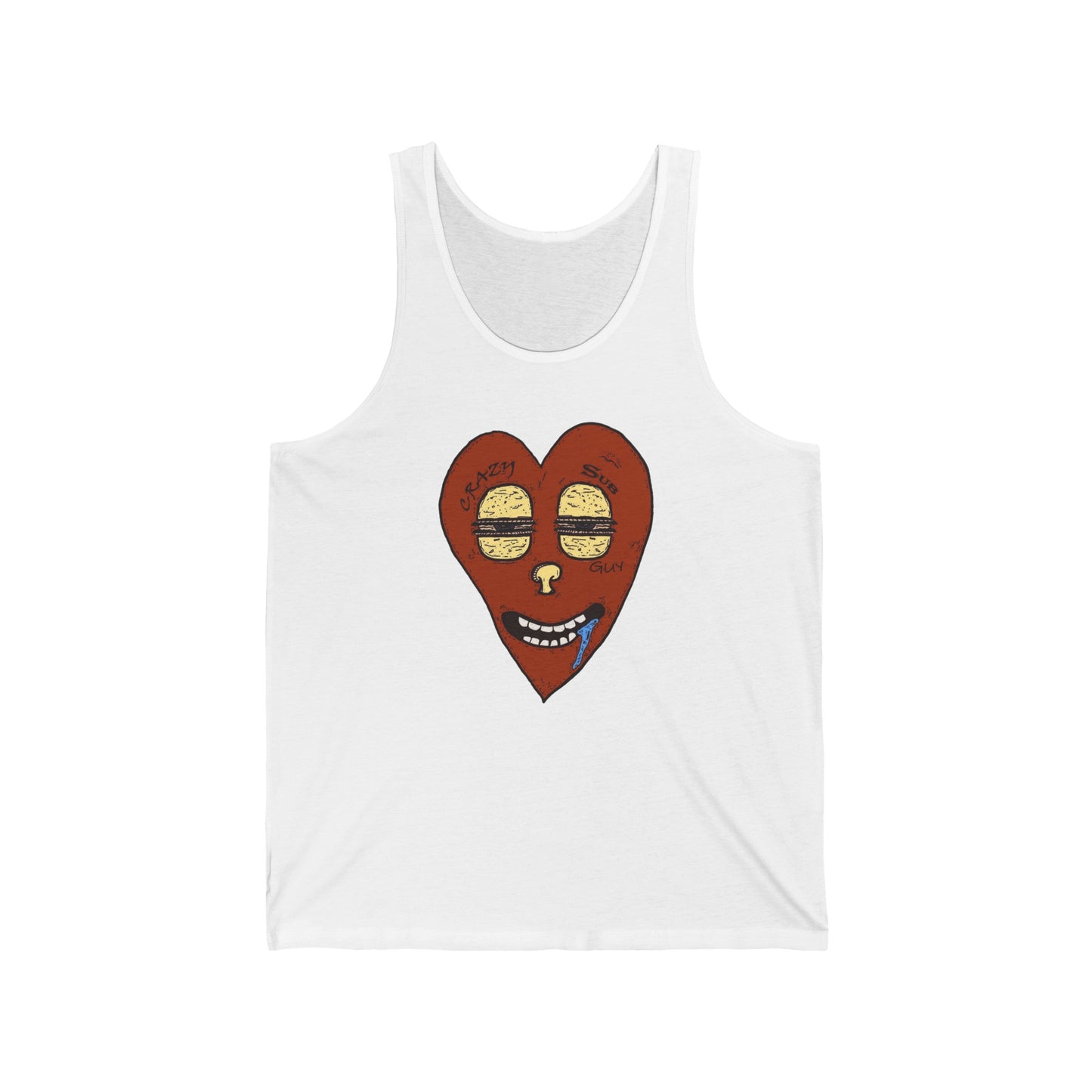 Crazy Sub Guy Heart Logo Unisex Jersey Tank