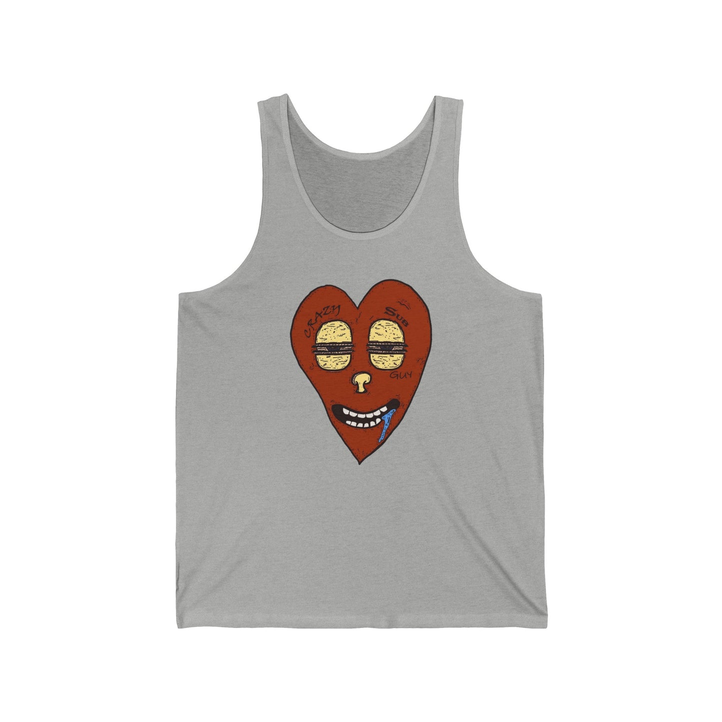 Crazy Sub Guy Heart Logo Unisex Jersey Tank