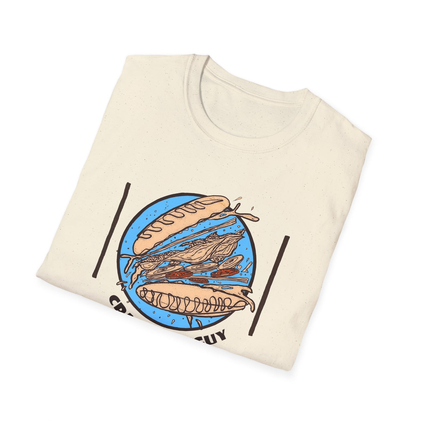 Crazy Sub Guy Tossed Sub Logo Unisex Softstyle T-Shirt