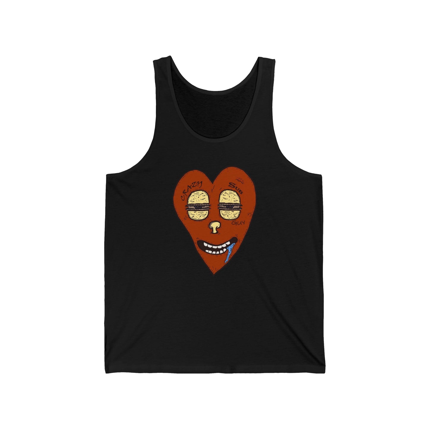 Crazy Sub Guy Heart Logo Unisex Jersey Tank
