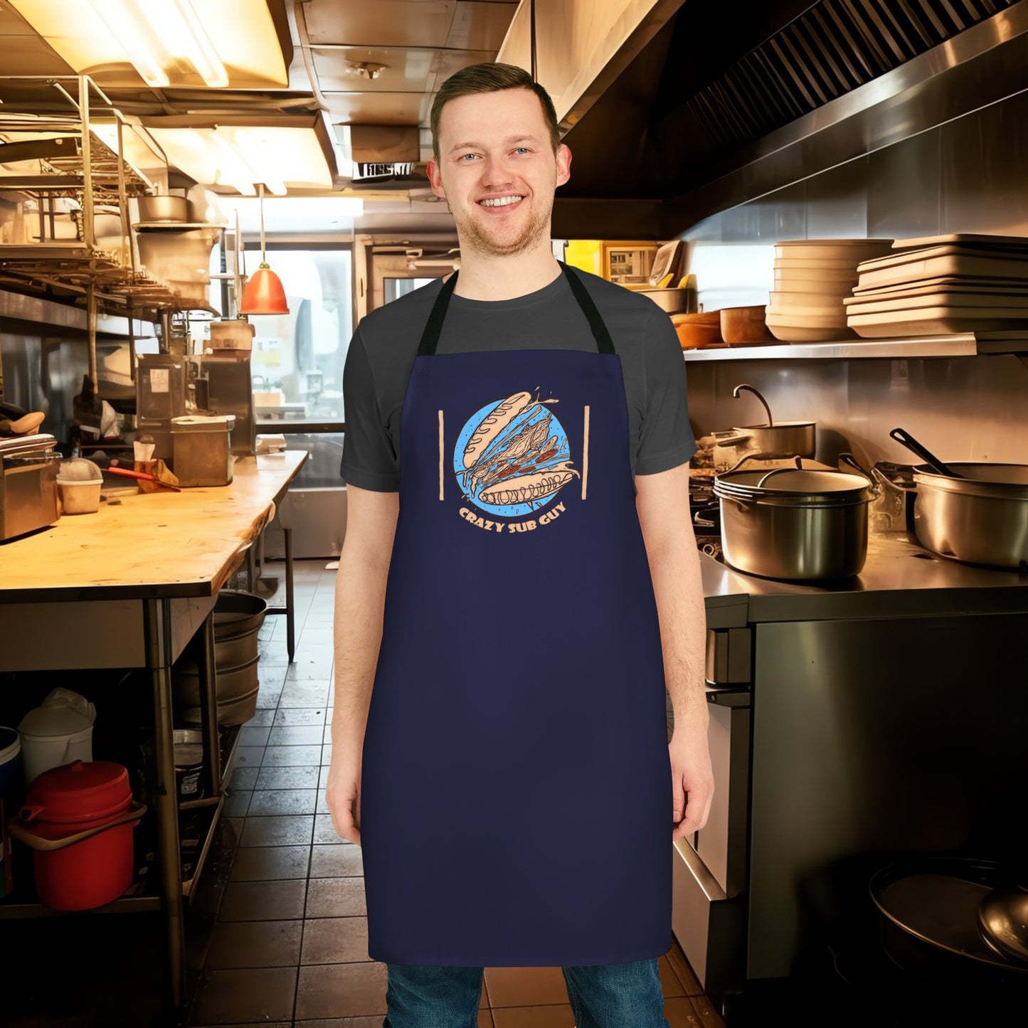 Crazy Sub Guy Tossed Sub Logo Apron