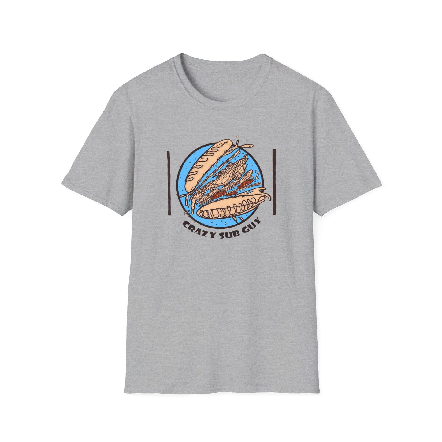 Crazy Sub Guy Tossed Sub Logo Unisex Softstyle T-Shirt