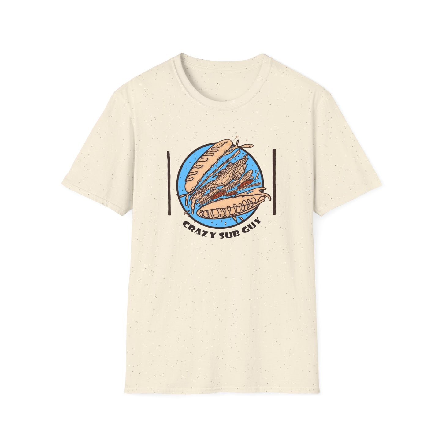 Crazy Sub Guy Tossed Sub Logo Unisex Softstyle T-Shirt