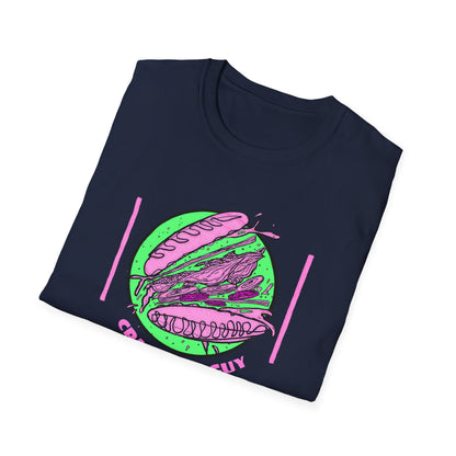 Fluorescent Crazy Sub Guy Tossed Sub Logo Unisex Softstyle T-Shirt